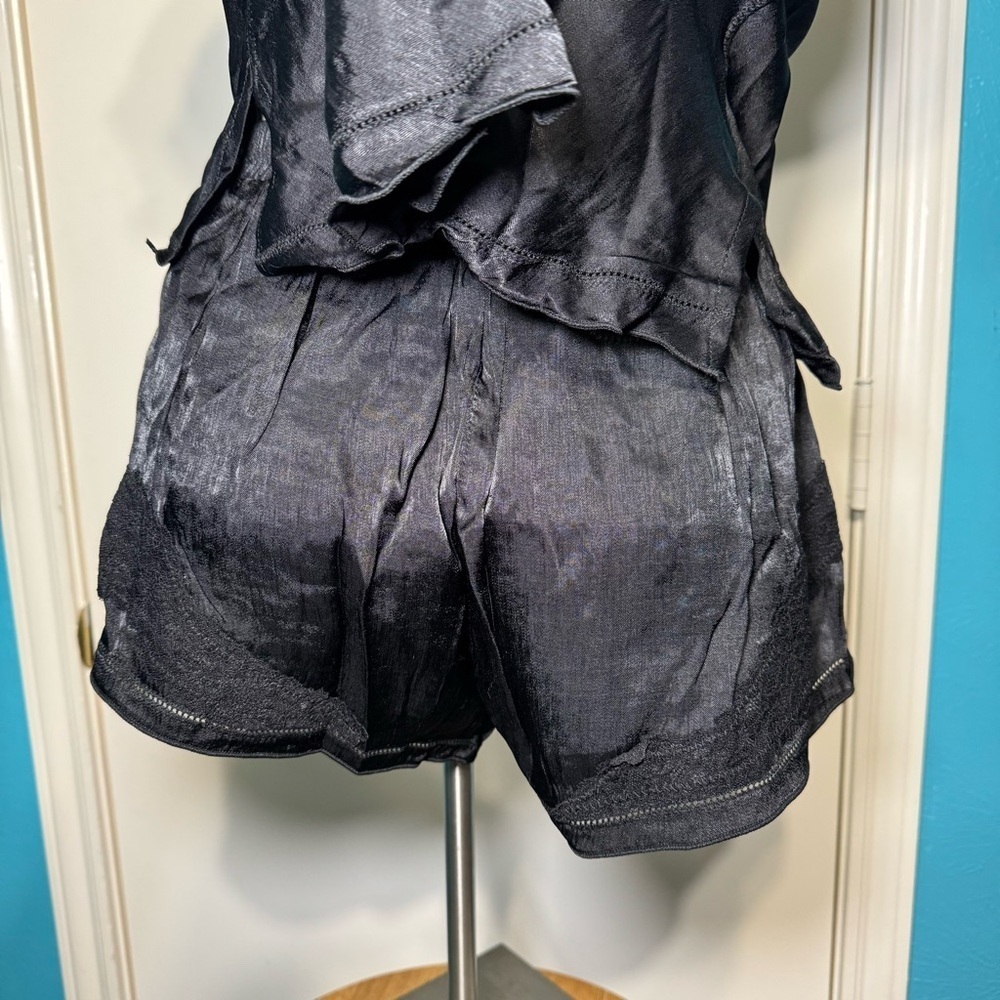 FREE PEOPLE Intimately “Told You So Set”Elegant Black Lace Trim Sleepwear XS Nwt - Picture 9 of 14